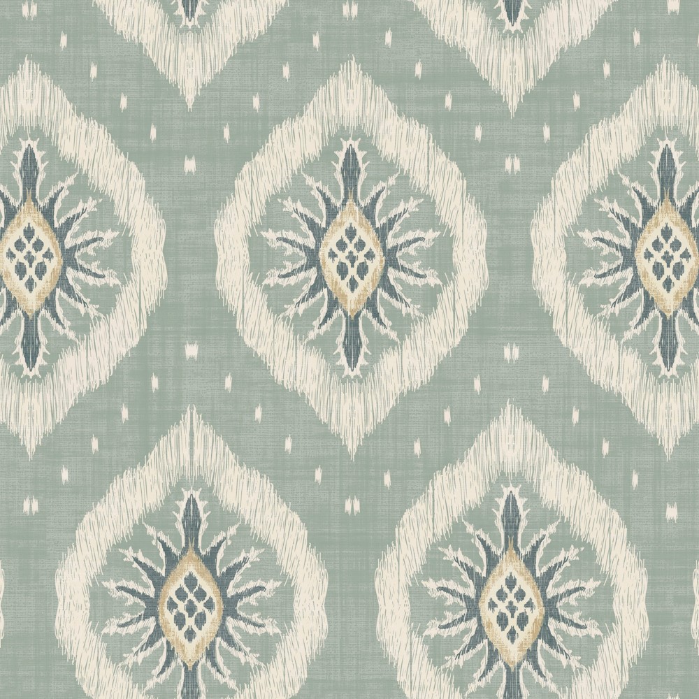 Odina Ikat Wallpaper 100037EH by Esselle Home in Seafoam Blue